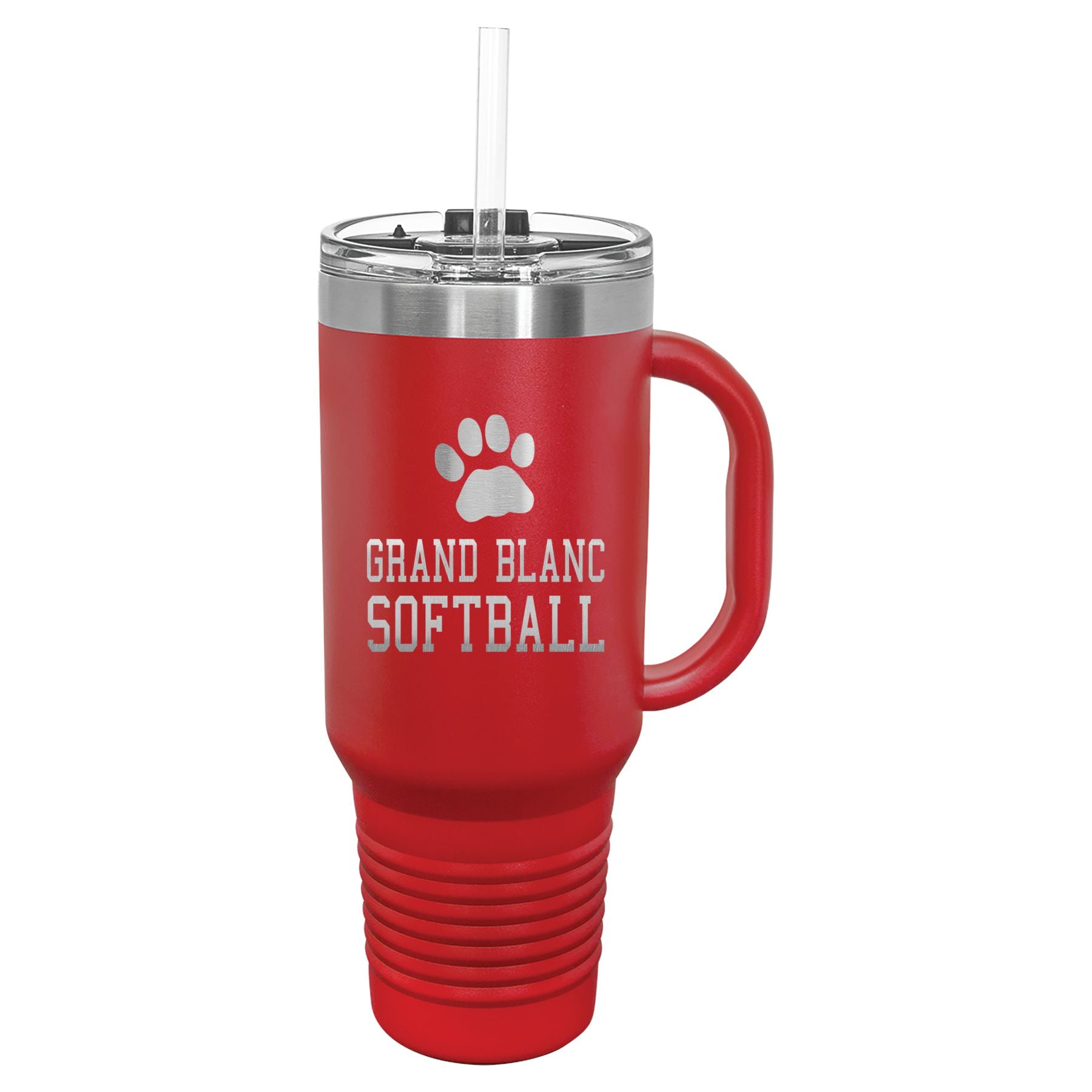 Grand Blanc Softball 40 oz. Travel Mug with Handle & Straw