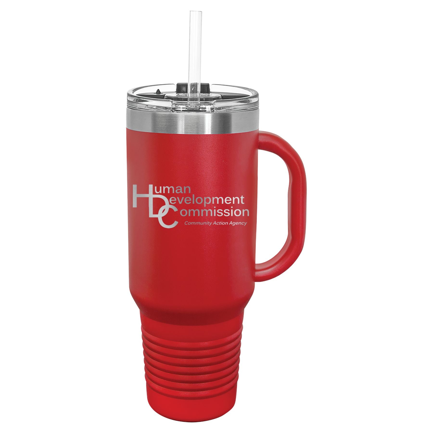 Human Development Commission 40 oz. Travel Mug with Handle & Straw
