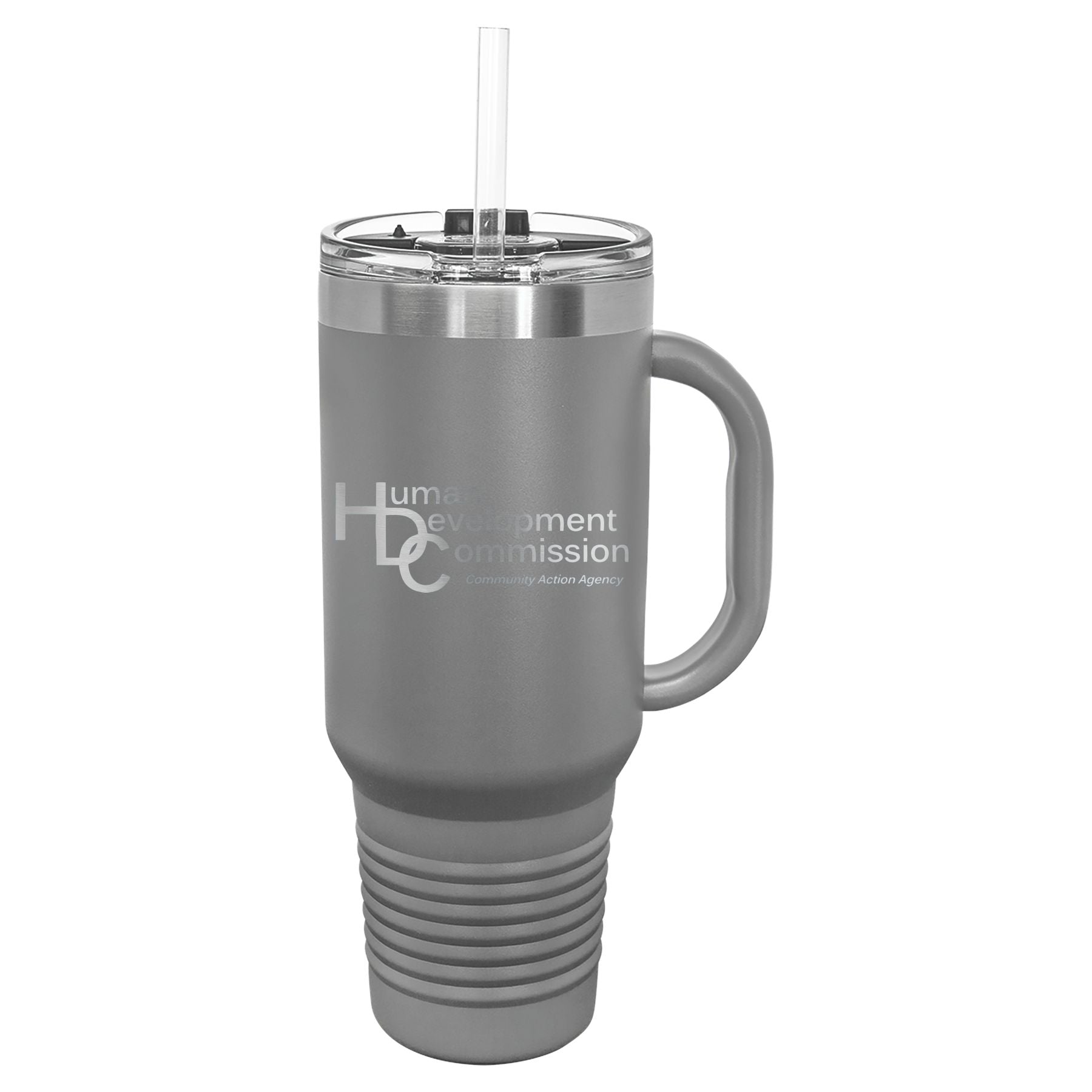 Human Development Commission 40 oz. Travel Mug with Handle & Straw