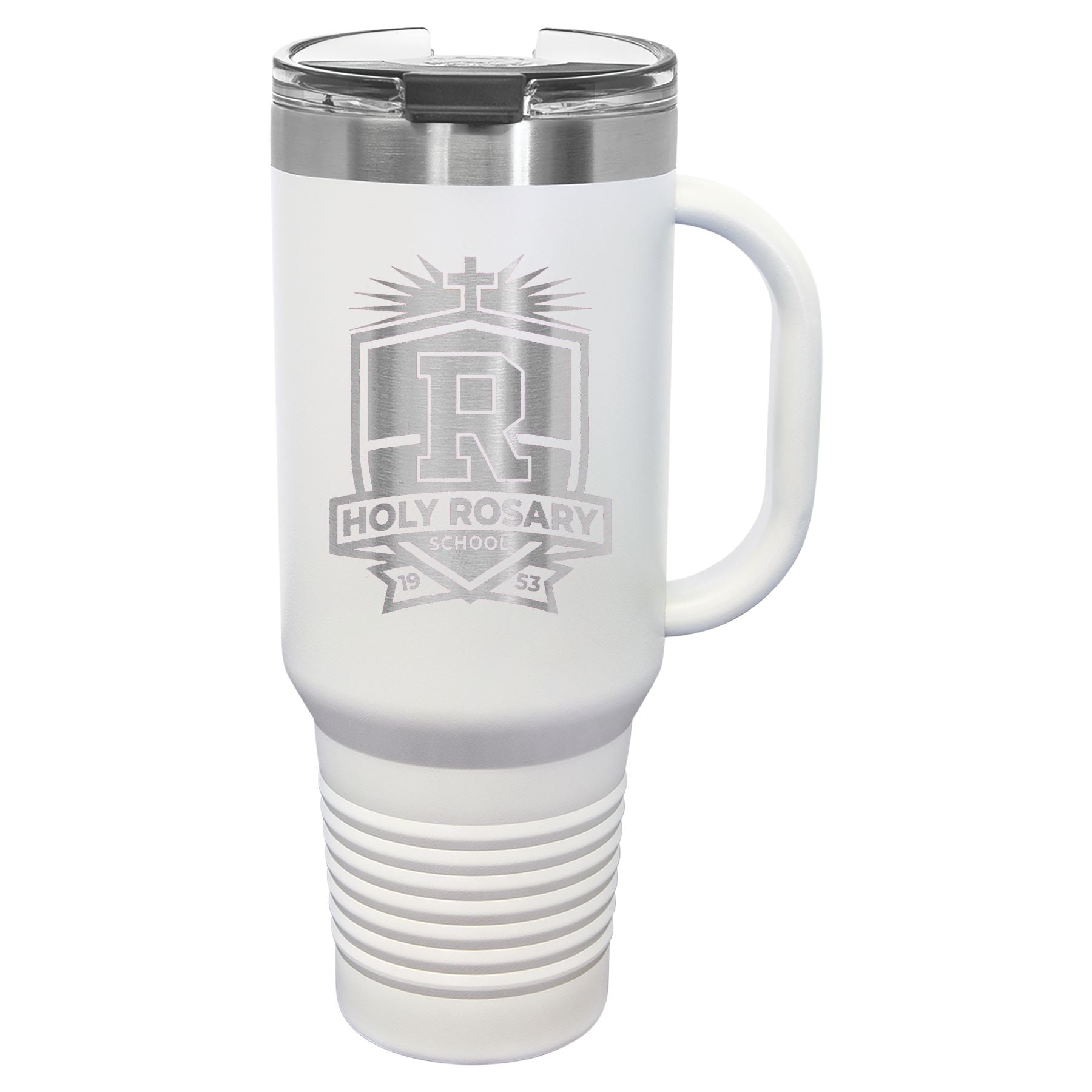 Holy Rosary Engraved 40oz Tumbler with Handle