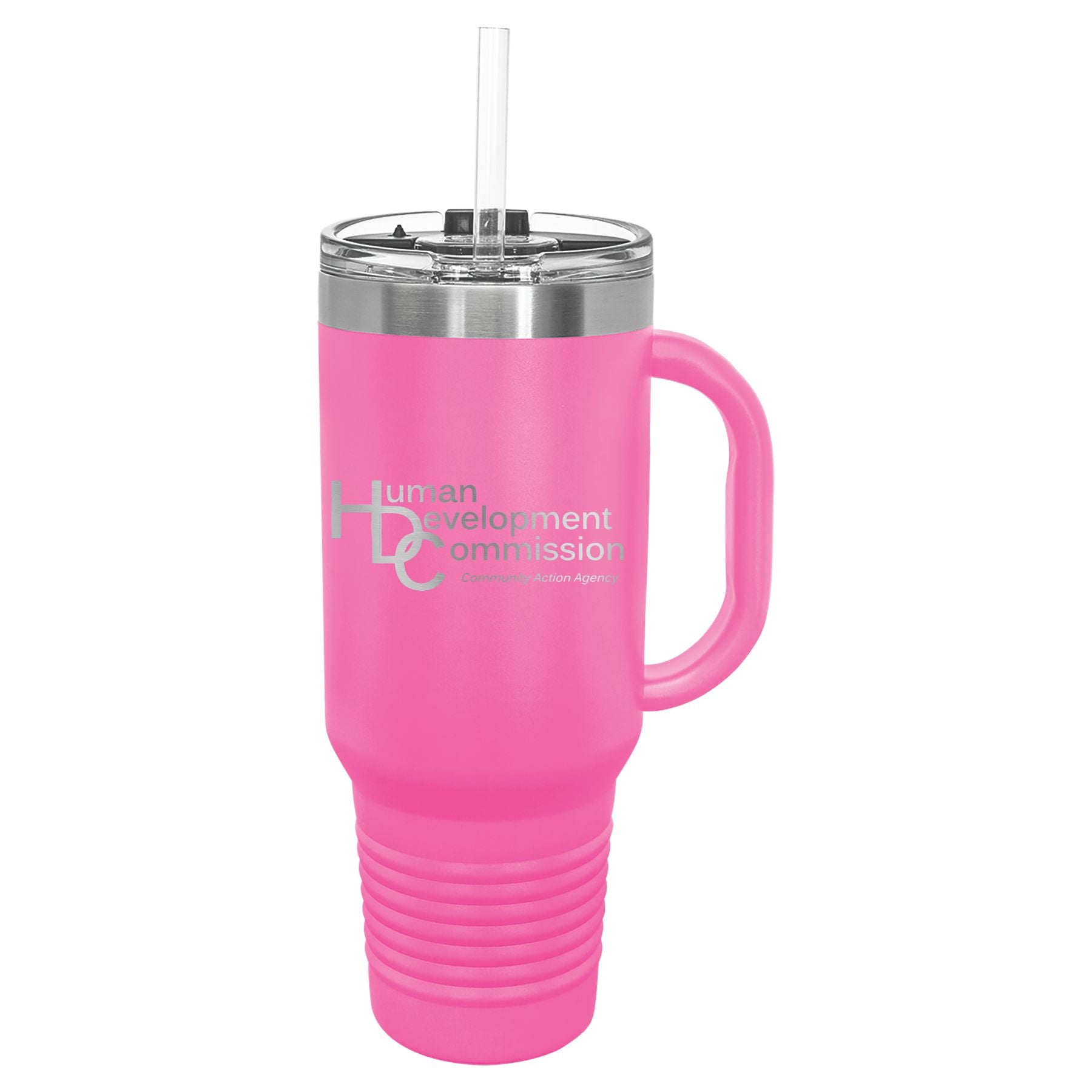Human Development Commission 40 oz. Travel Mug with Handle & Straw