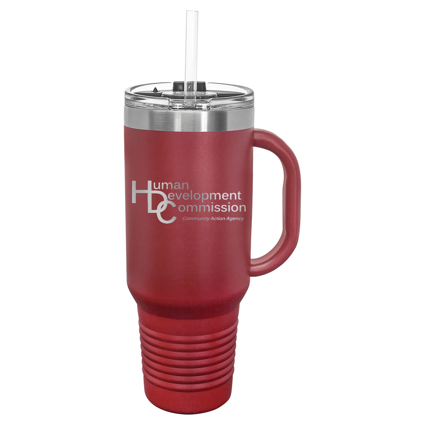 Human Development Commission 40 oz. Travel Mug with Handle & Straw