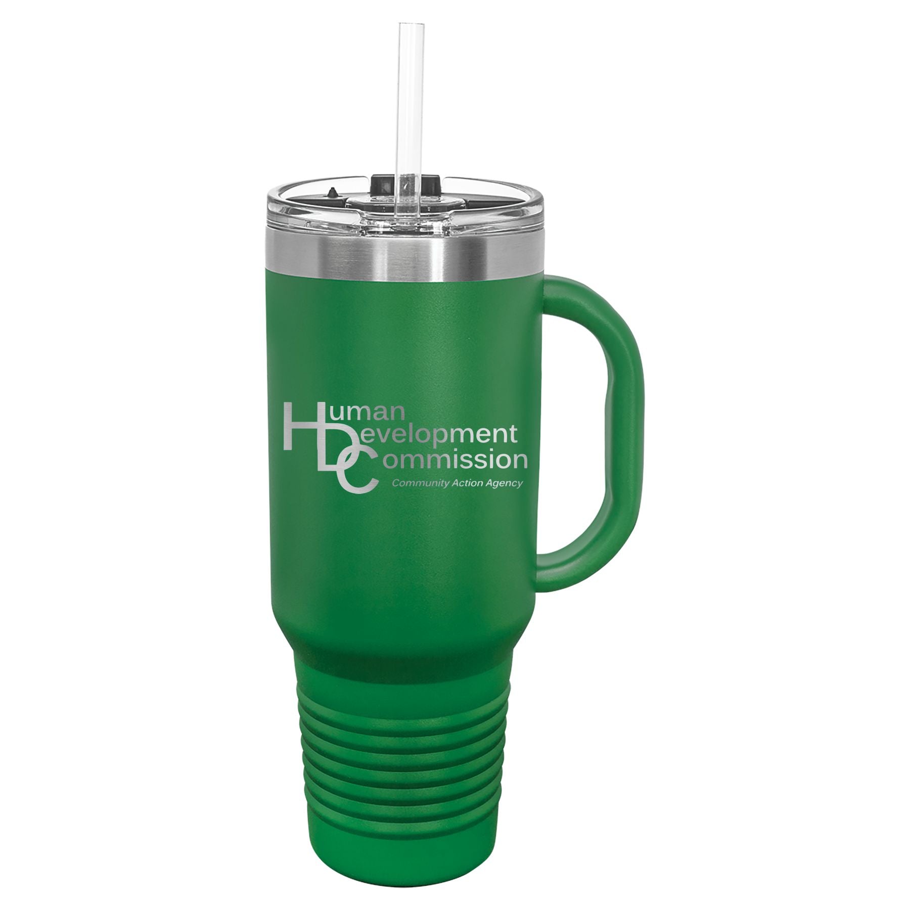 Human Development Commission 40 oz. Travel Mug with Handle & Straw