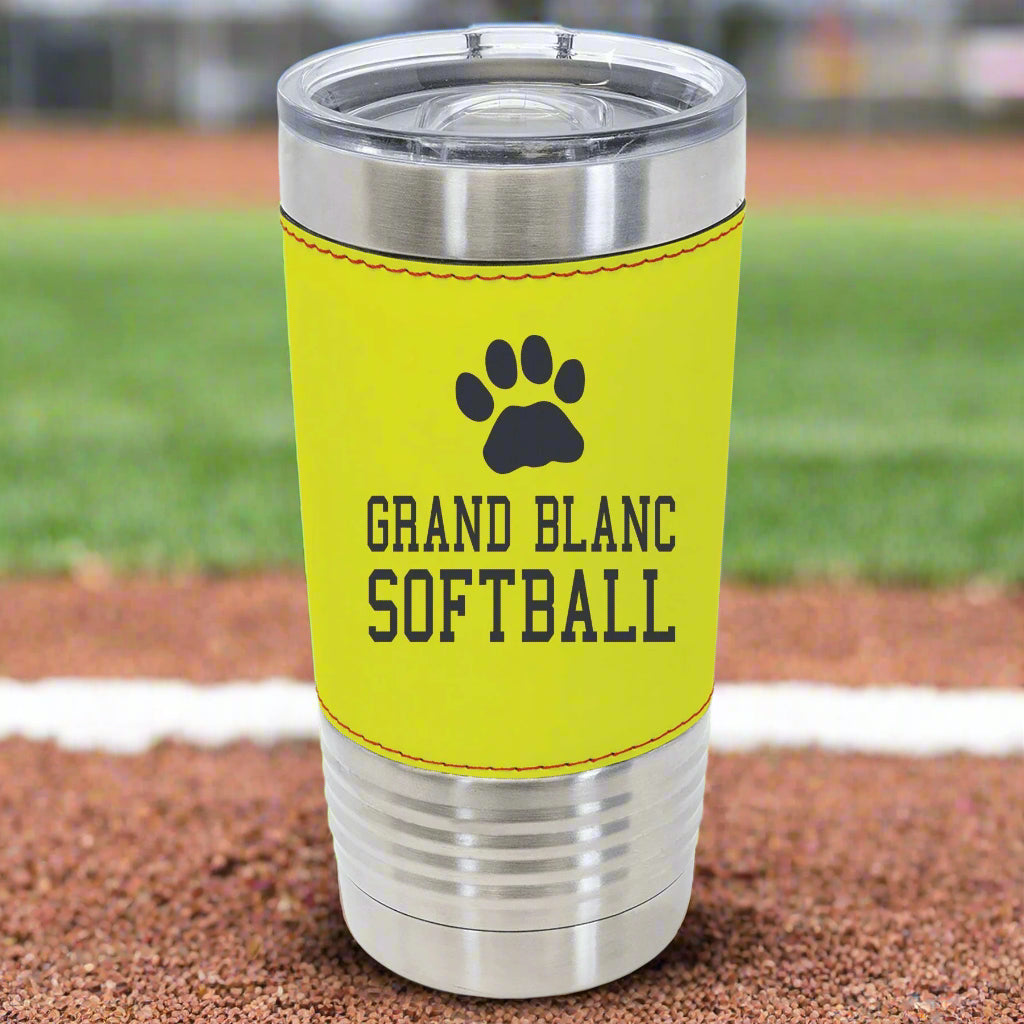 Grand Blanc Softball Wrapped Engraved 20oz Tumbler