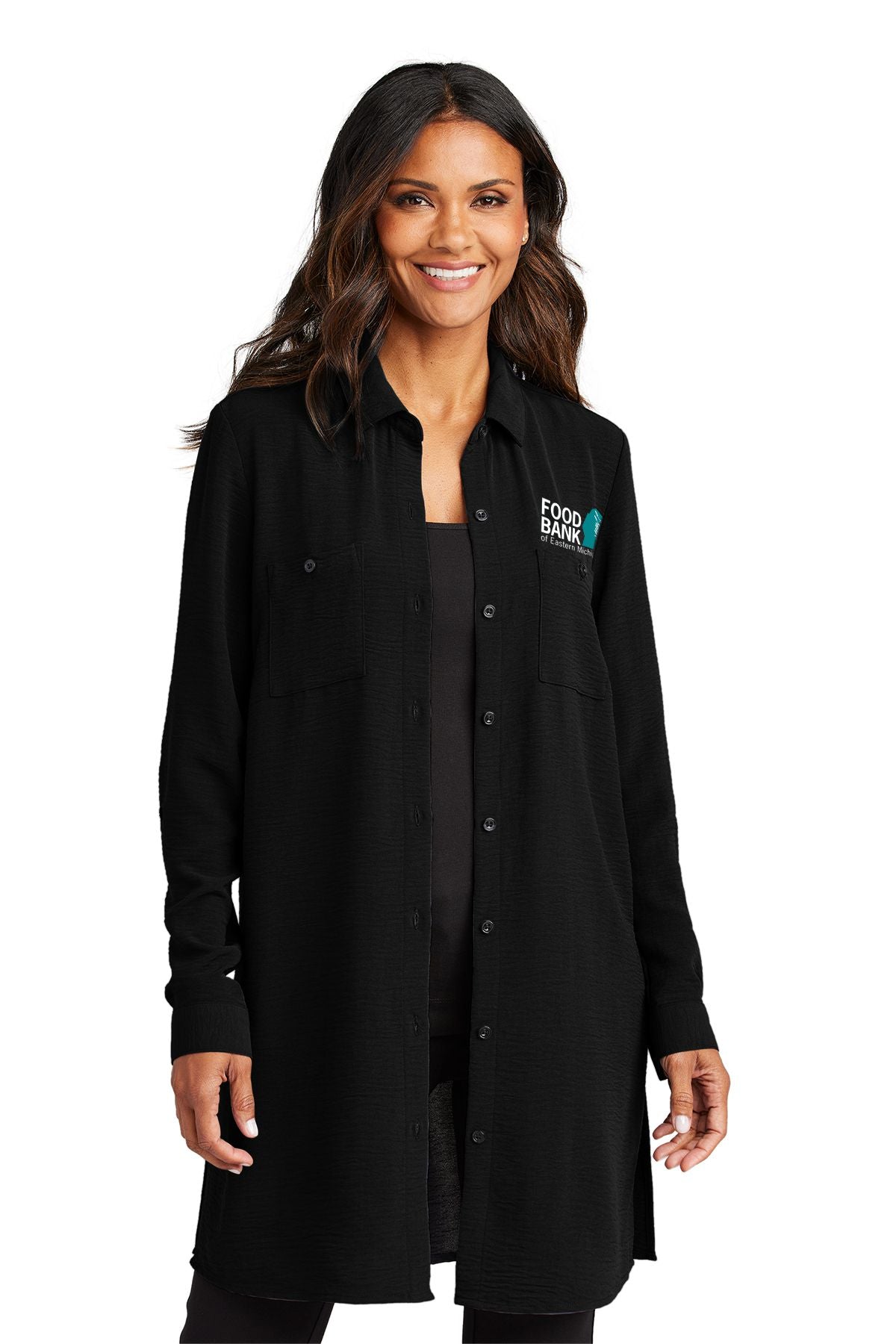 Food Bank Women's Textured Crepe Long Tunic
