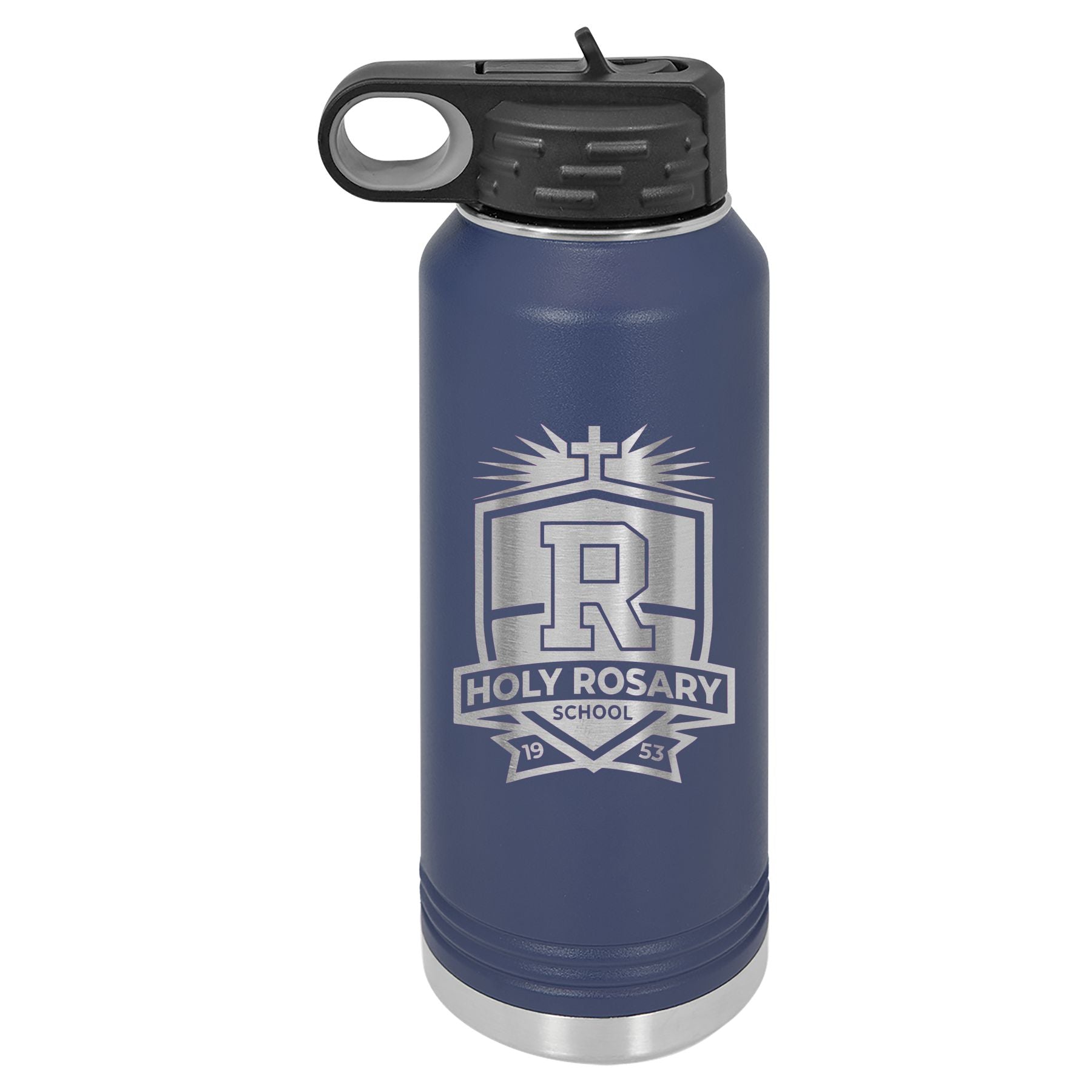Holy Rosary Engraved Water Bottle