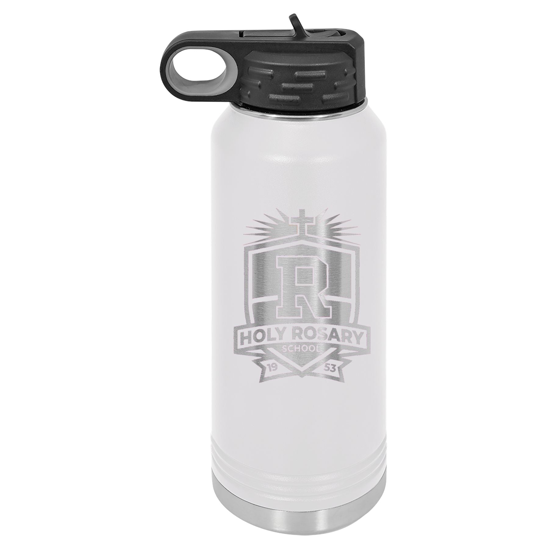 Holy Rosary Engraved Water Bottle