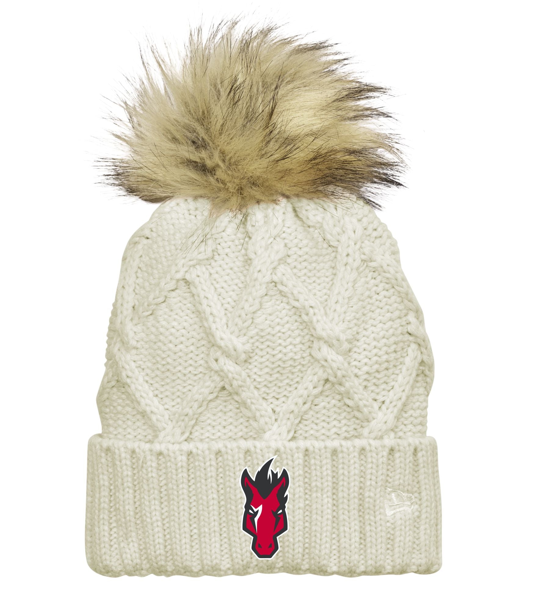 Mustangs Faux Fur Pom Beanie