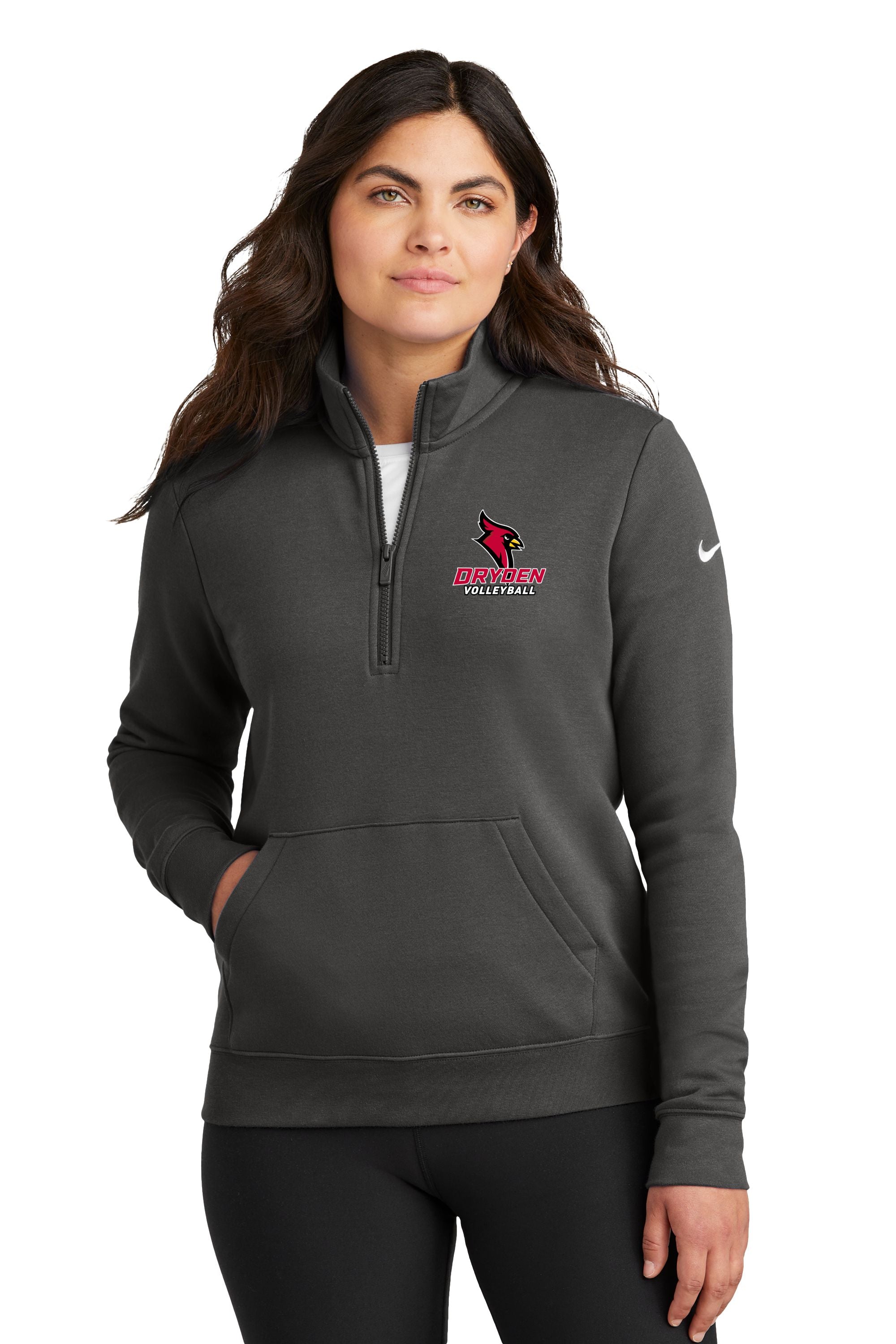 Dryden Volleyball Nike Women's Club Fleece Sleeve Swoosh 1/2-Zip