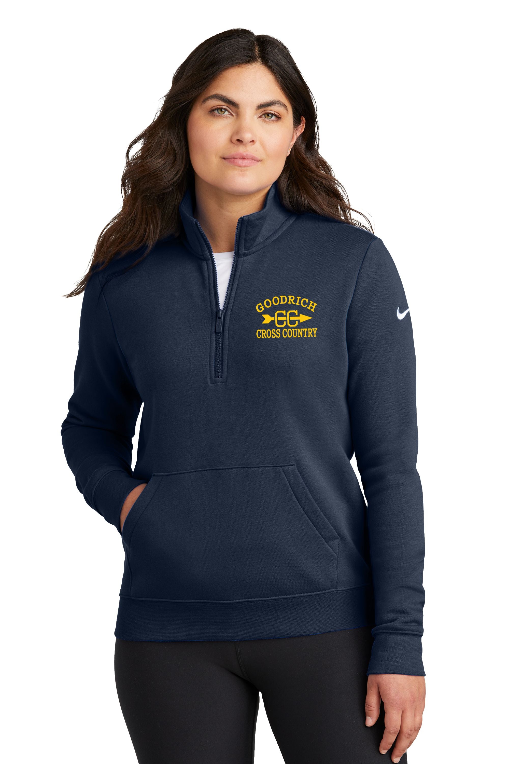 Goodrich Cross Country Nike Club Fleece Sleeve Swoosh 1/2-Zip