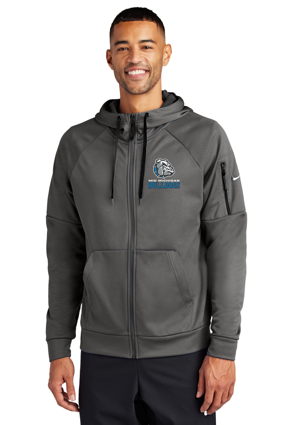 Mid Michigan Bulldogs Nike Therma-FIT Pocket Full-Zip Fleece Hoodie