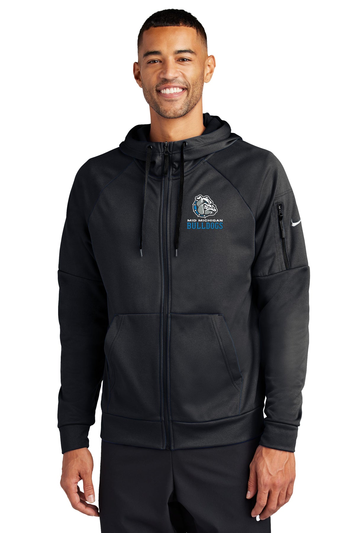 Mid Michigan Bulldogs Nike Therma-FIT Pocket Full-Zip Fleece Hoodie