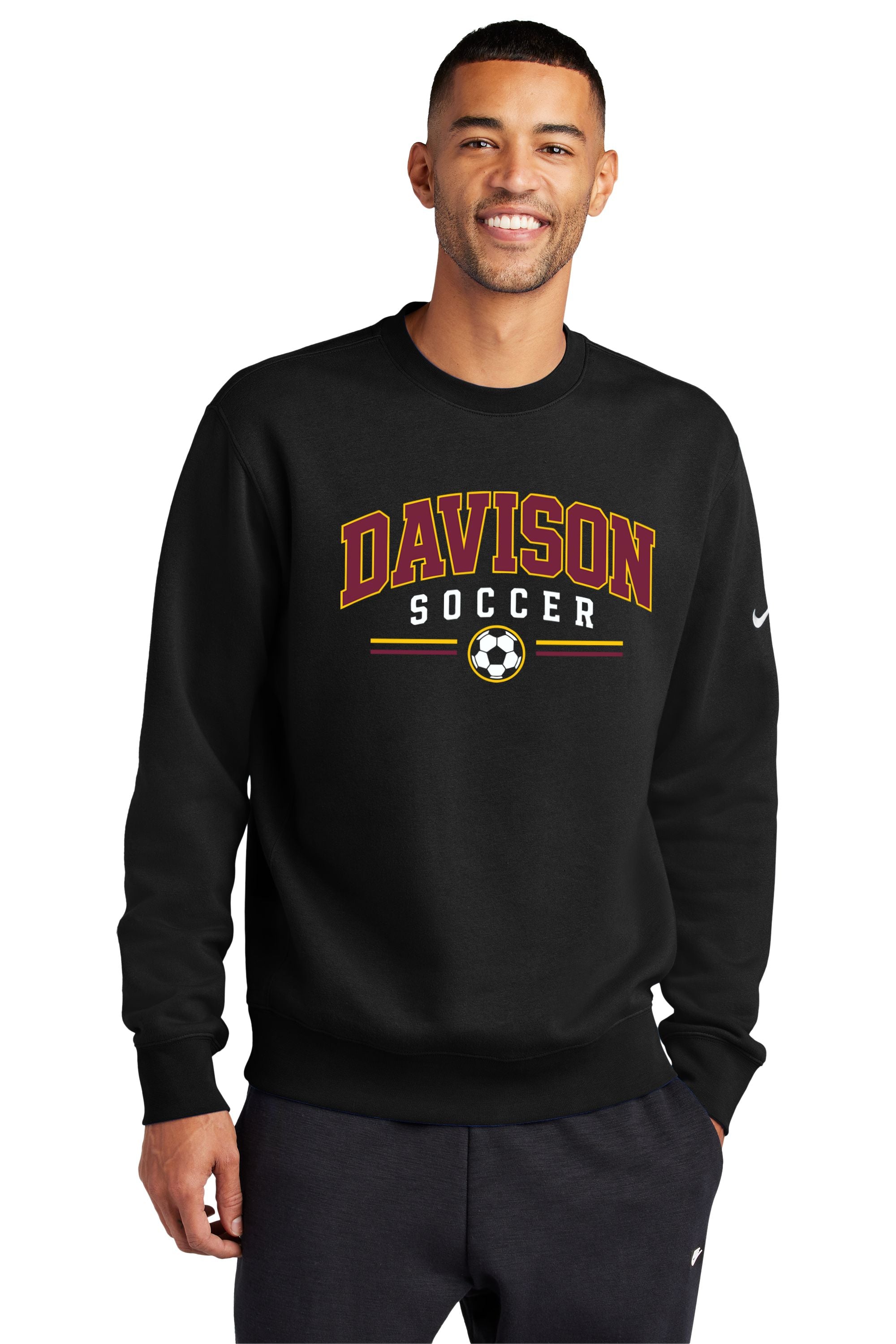Davison Soccer Nike Club Fleece Sleeve Swoosh Crew