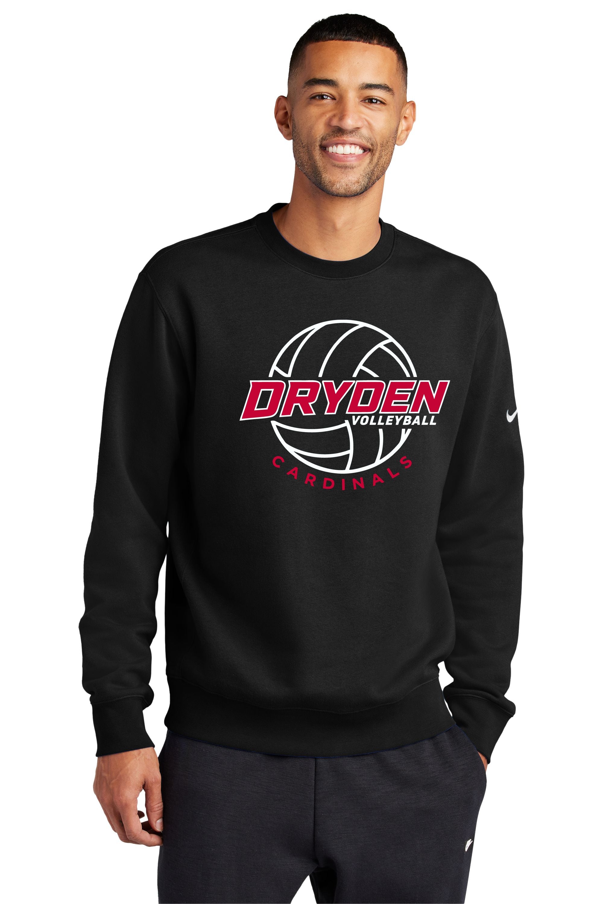 Dryden Volleyball Nike Club Fleece Sleeve Swoosh Crew