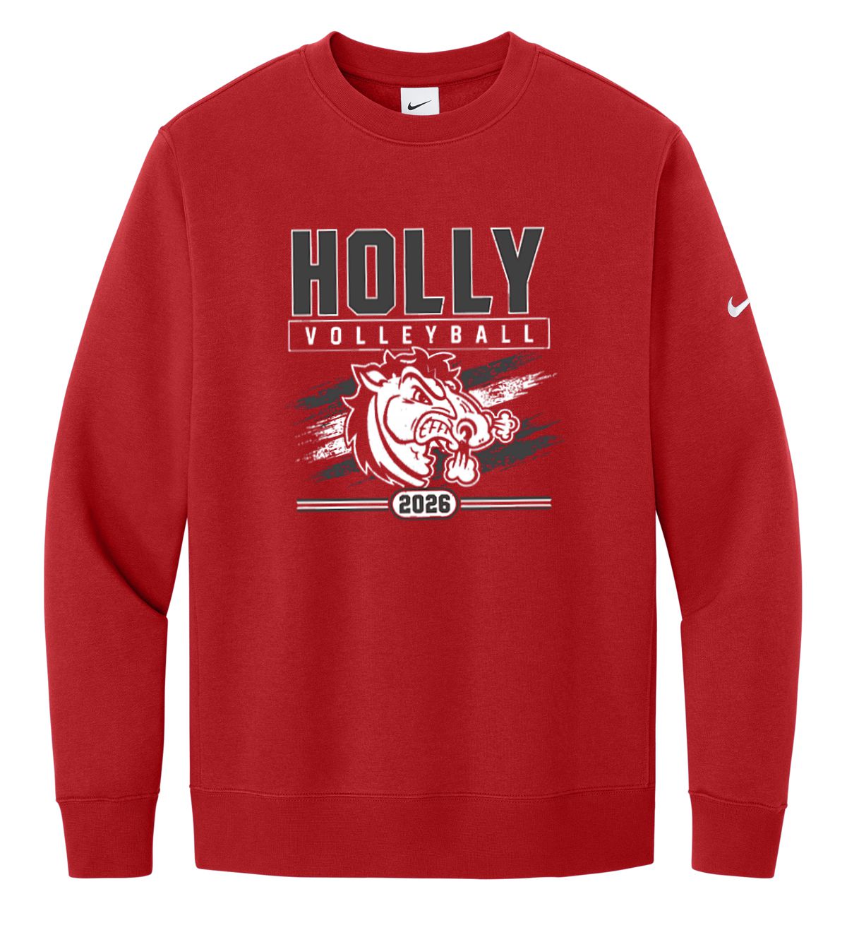 Holly Volleyball Nike Club Fleece Sleeve Swoosh Crew
