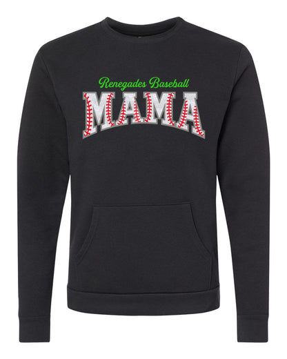 Renegades Baseball MAMA Glitter Unisex Santa Cruz Pocket Sweatshirt