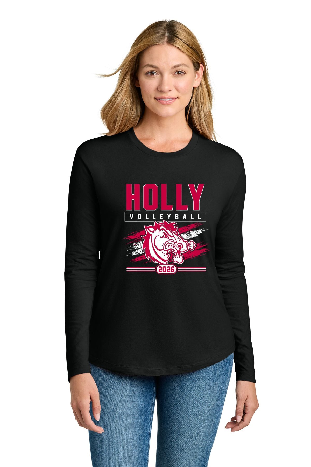 Holly Volleyball Women’s Cotton Relaxed Long Sleeve Tee