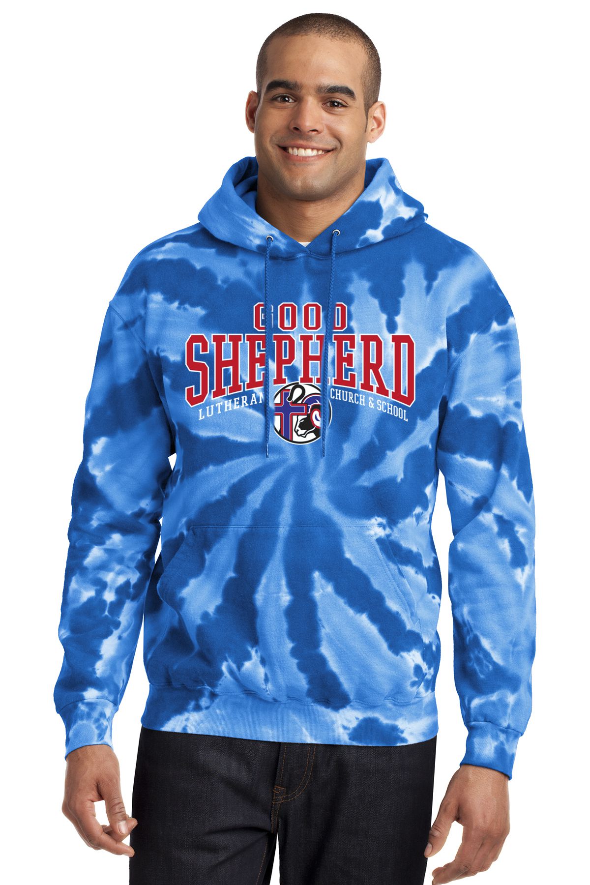 Good Shepherd Lutheran Tie Dye Hooded Sweatshirt
