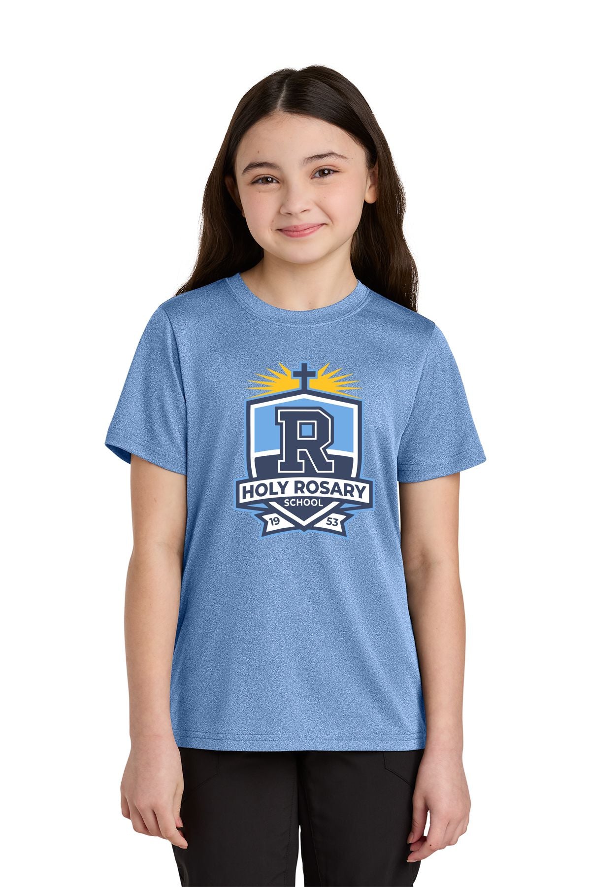 Holy Rosary Youth Heather Performance Tee