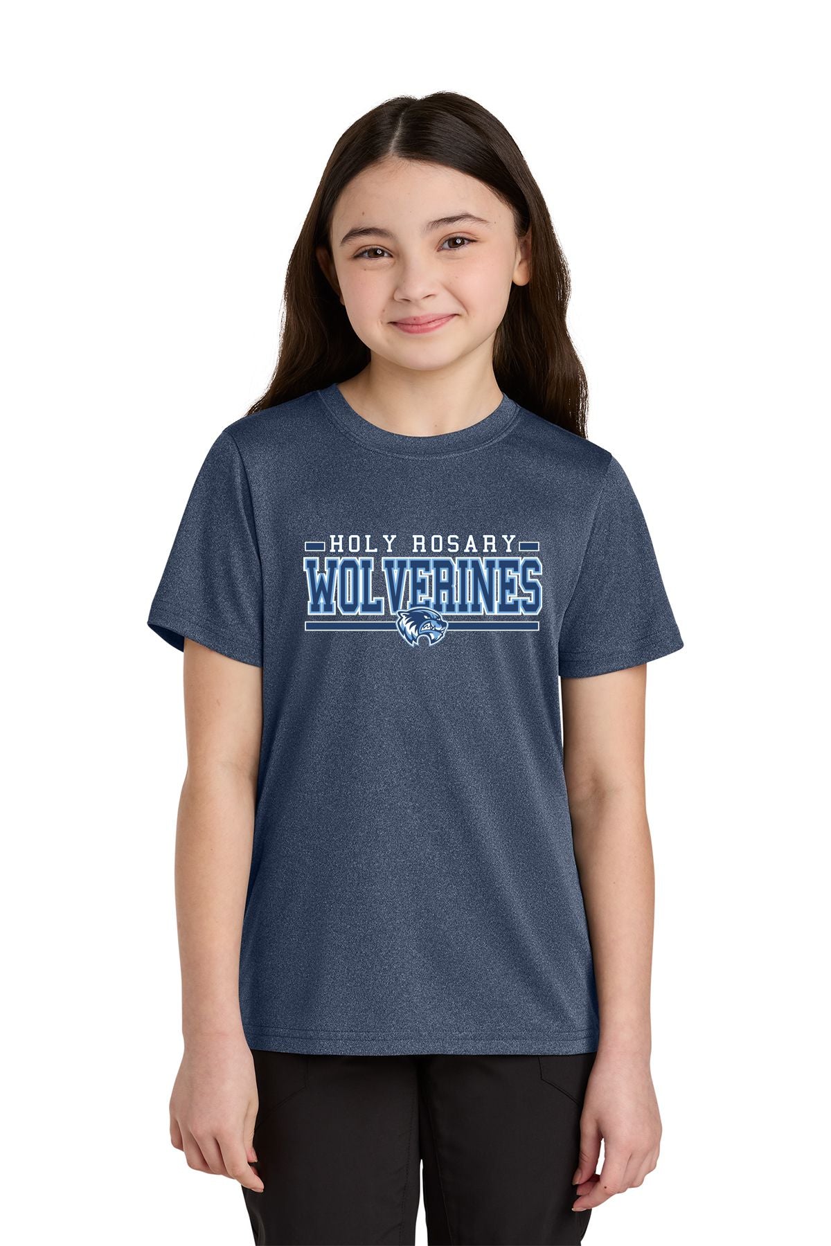 Holy Rosary Youth Heather Performance Tee