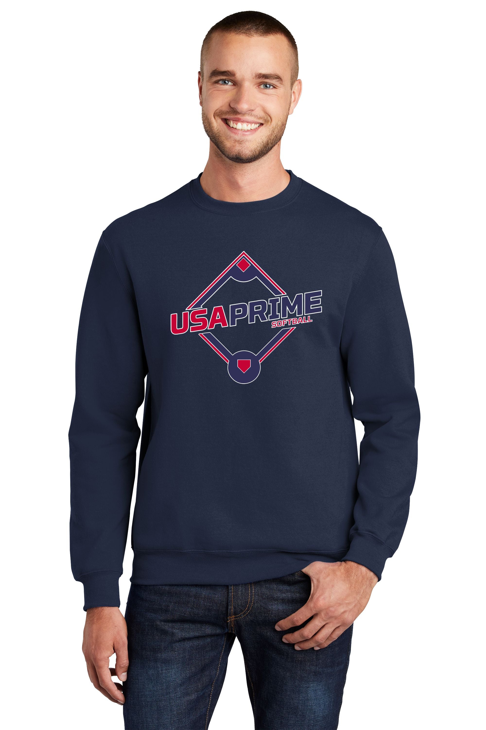 USA Prime Softball Basic Crew Sweatshirt