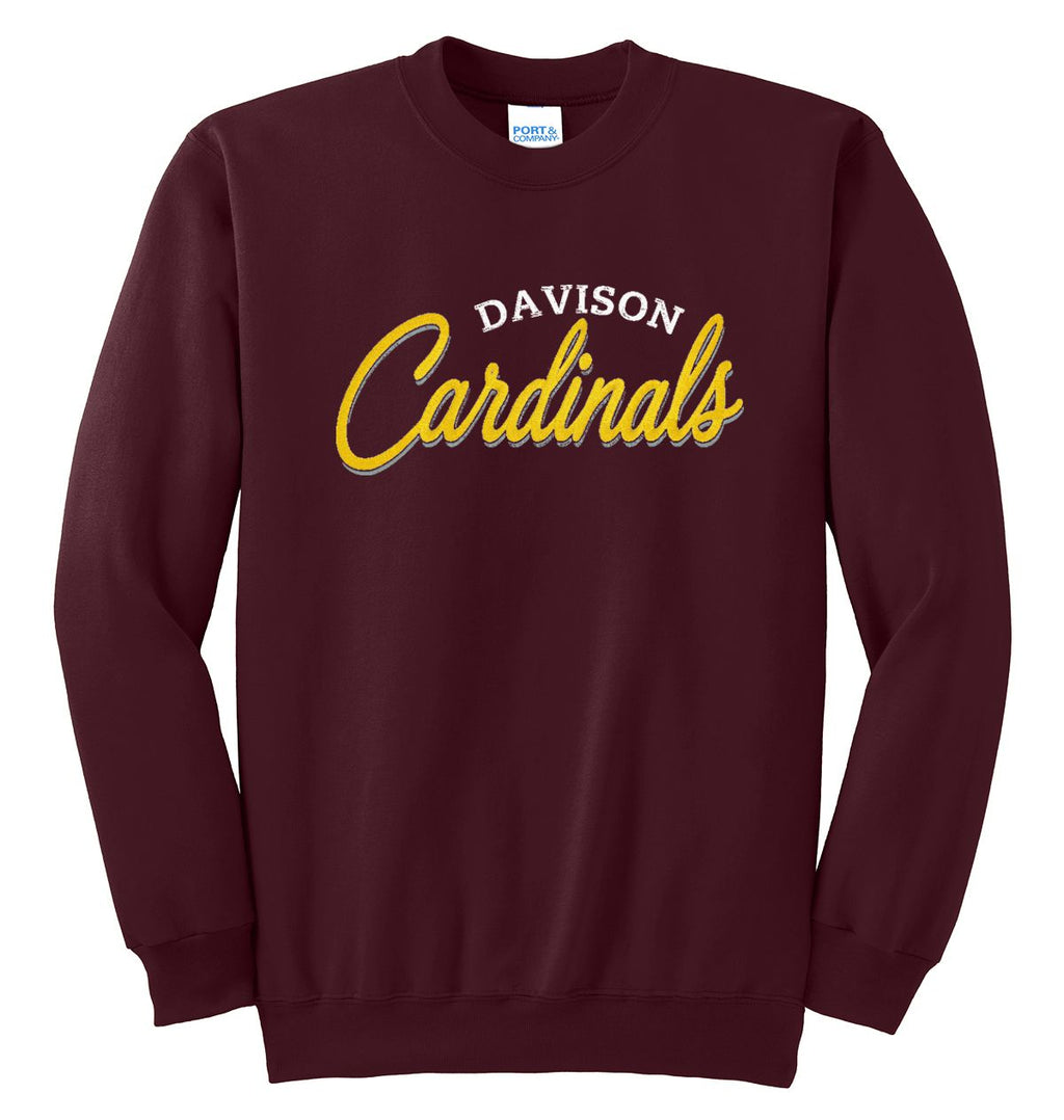 Davison Cardinals Embroidered Script Softstyle® Crewneck Sweatshirt
