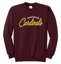 Davison Cardinals Embroidered Script Essential Crewneck Sweatshirt