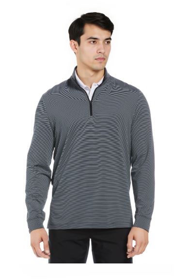 PGA Tour Feeder Stripe 1/4 Zip Mock Neck