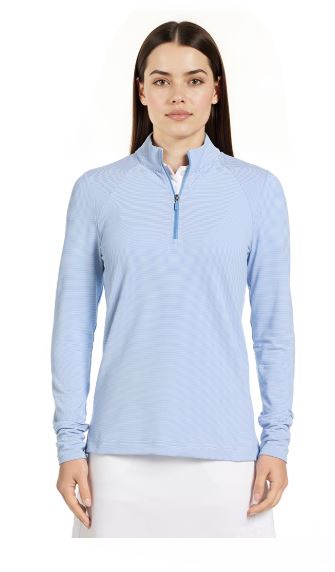 PGA Tour Feeder Stripe 1/4 Zip Mock Neck