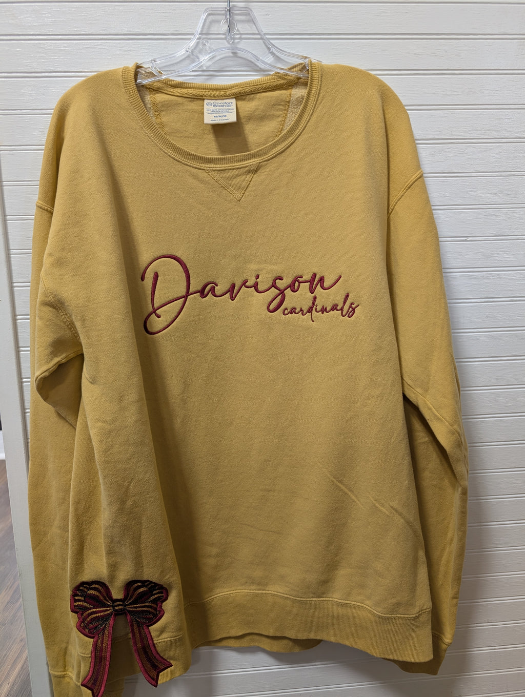Davison Cardinals Embroidery Garment-Dyed Crewneck Sweatshirt