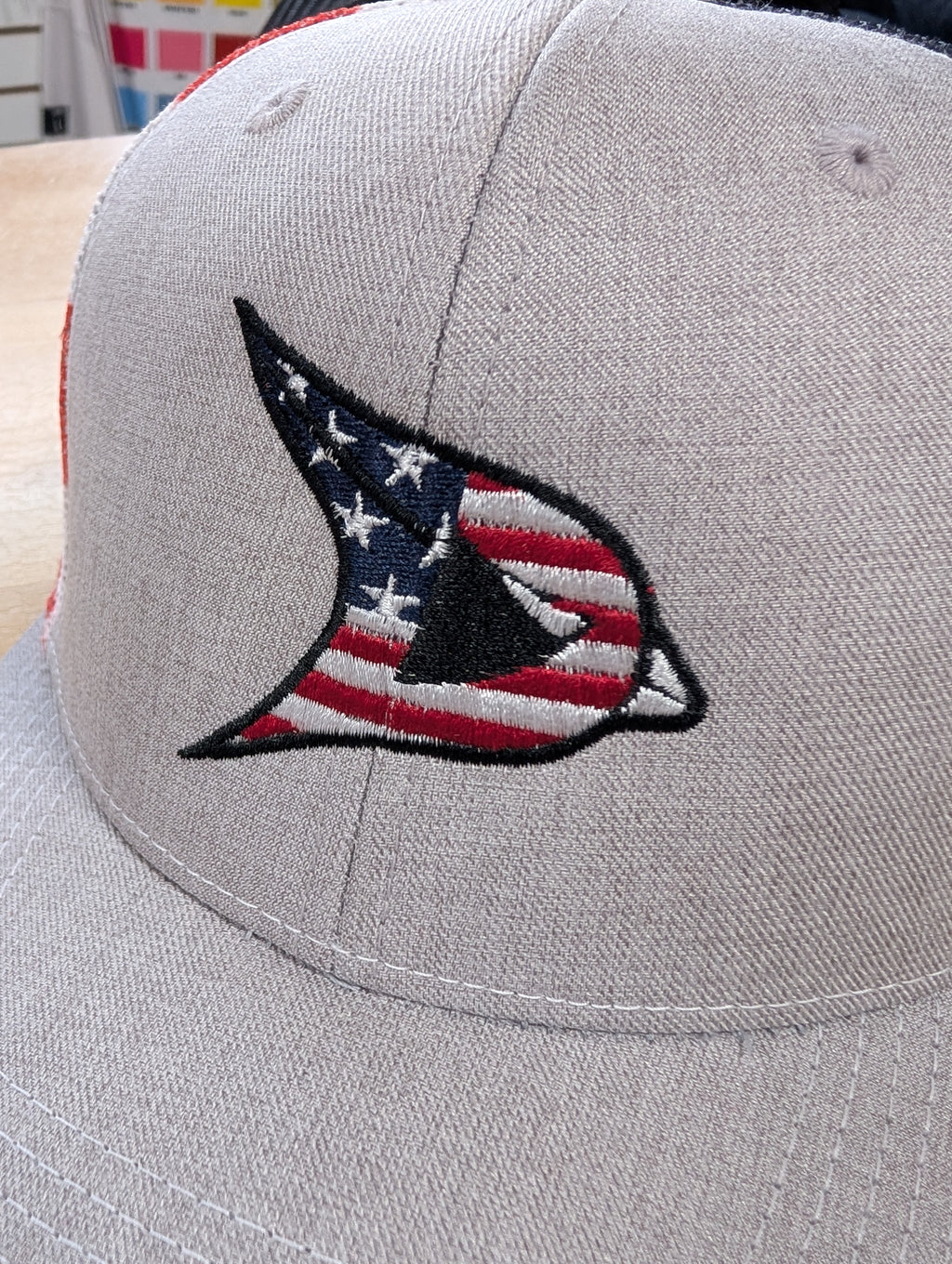 Cardinal Flag Logo Mesh Snapback Hat