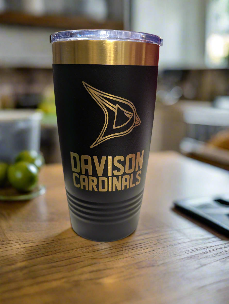 Davison Cardinals Ion Plated Engraved 20oz Ringneck Tumbler