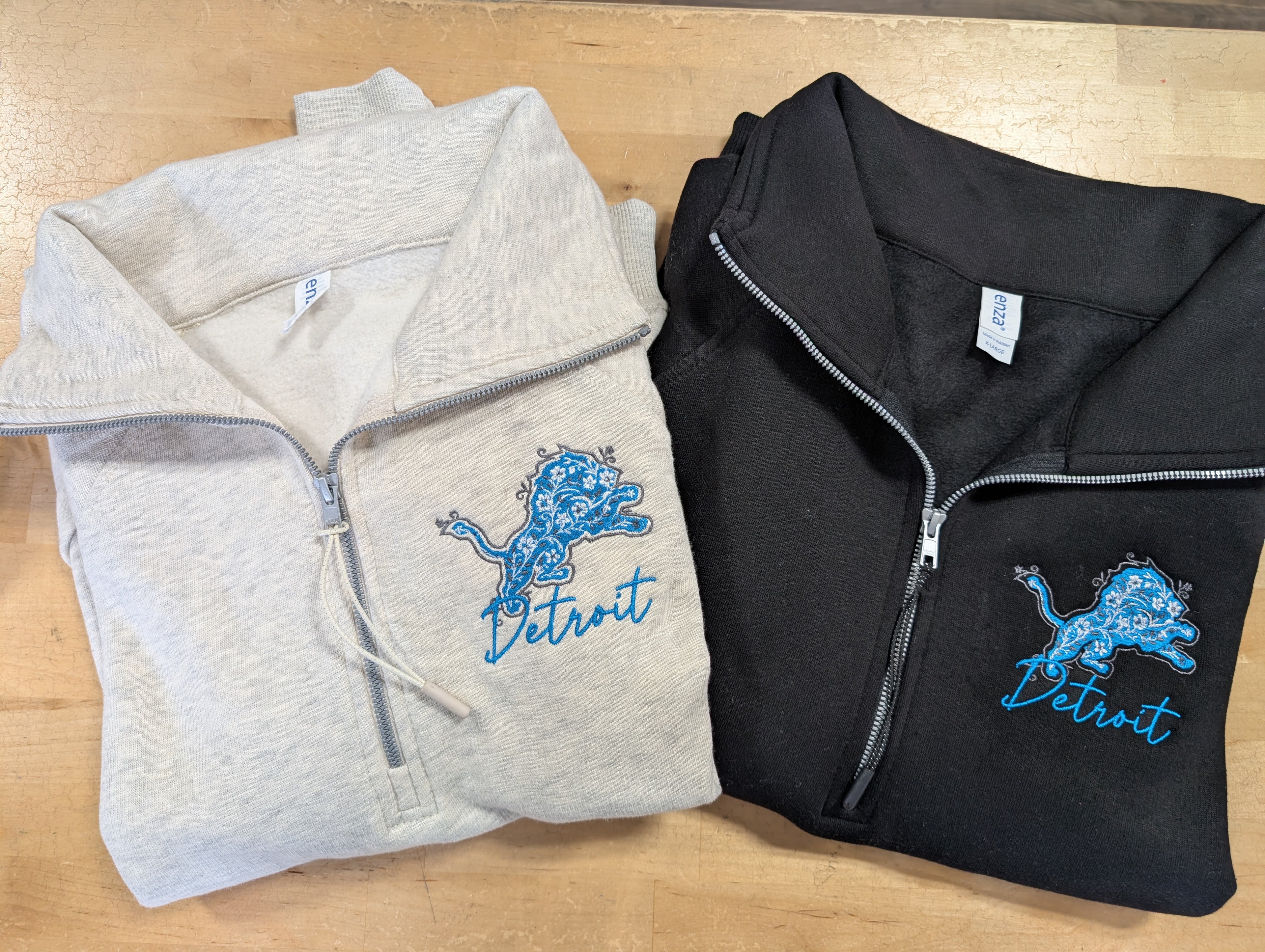 Floral Lion Ladies Boxy Half Zip Fleece