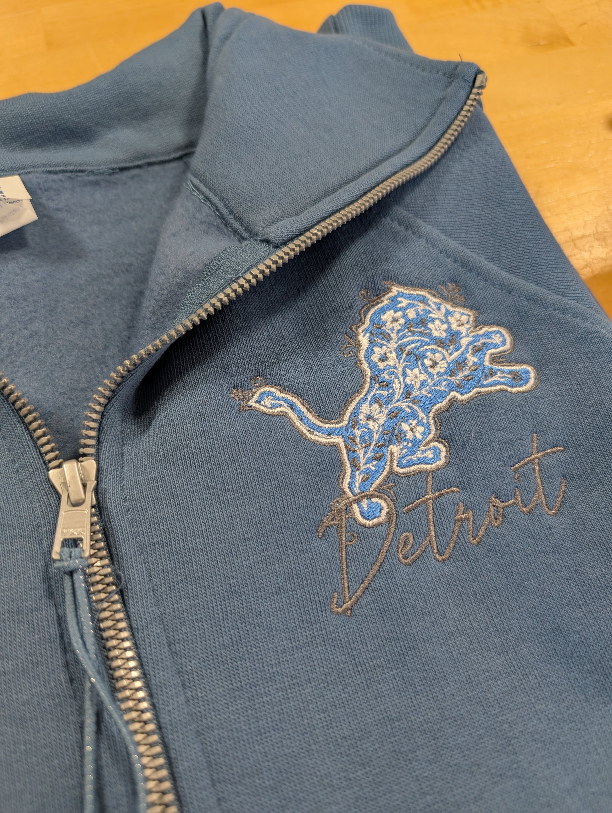 Floral Lion Ladies Boxy Half Zip Fleece