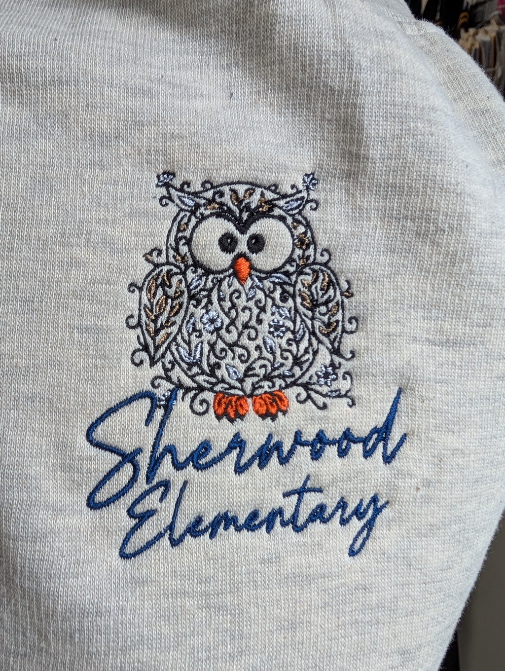 Sherwood Elementary Floral Ladies Boxy Half Zip Fleece
