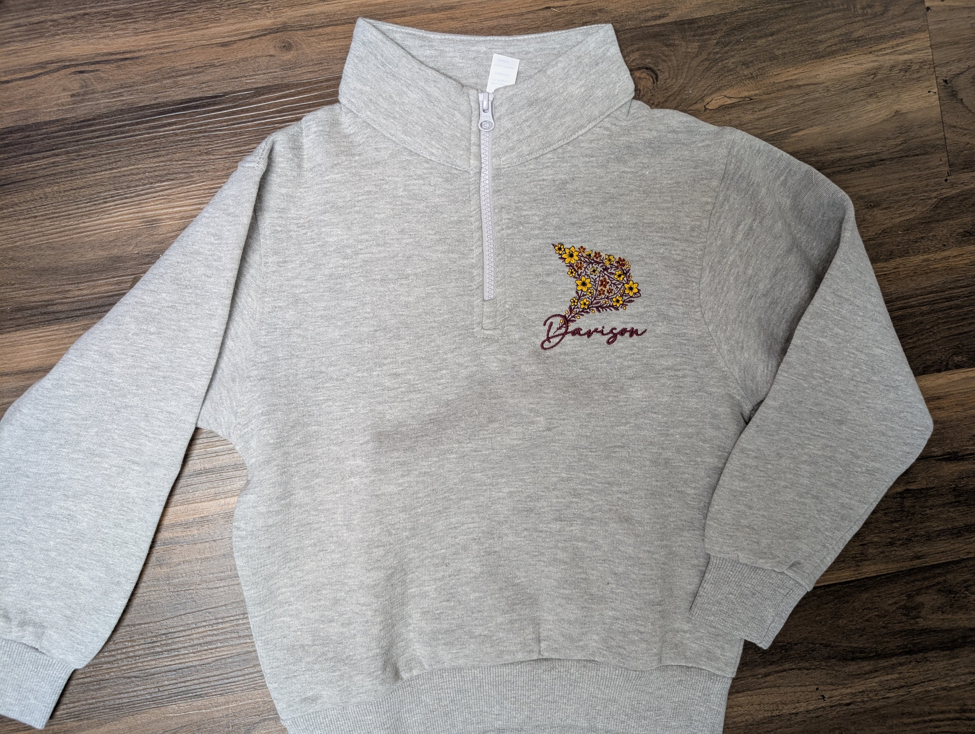 Davison Flower Bird Youth Quarter Zip
