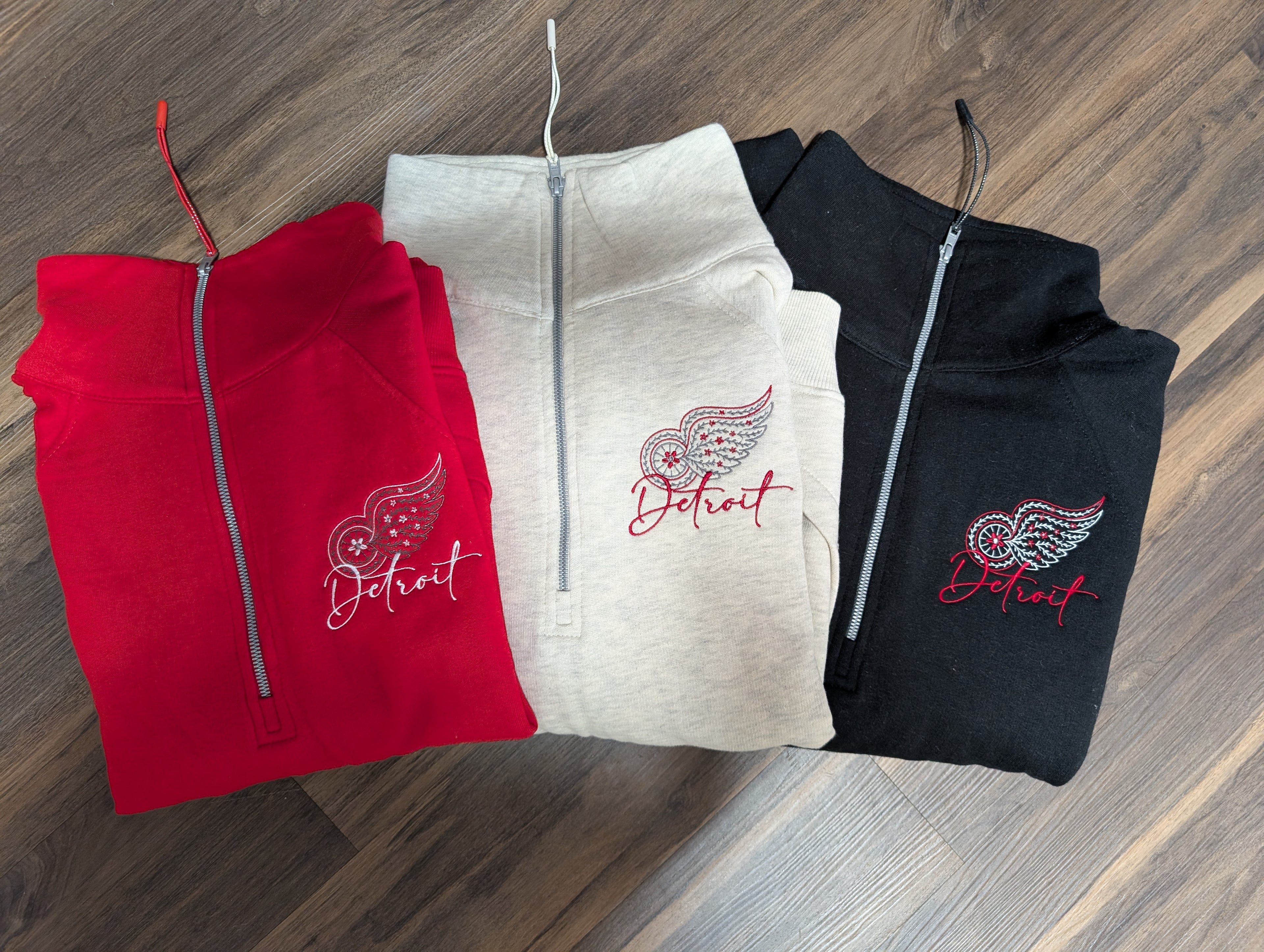 Floral Wings Ladies Boxy Half Zip Fleece