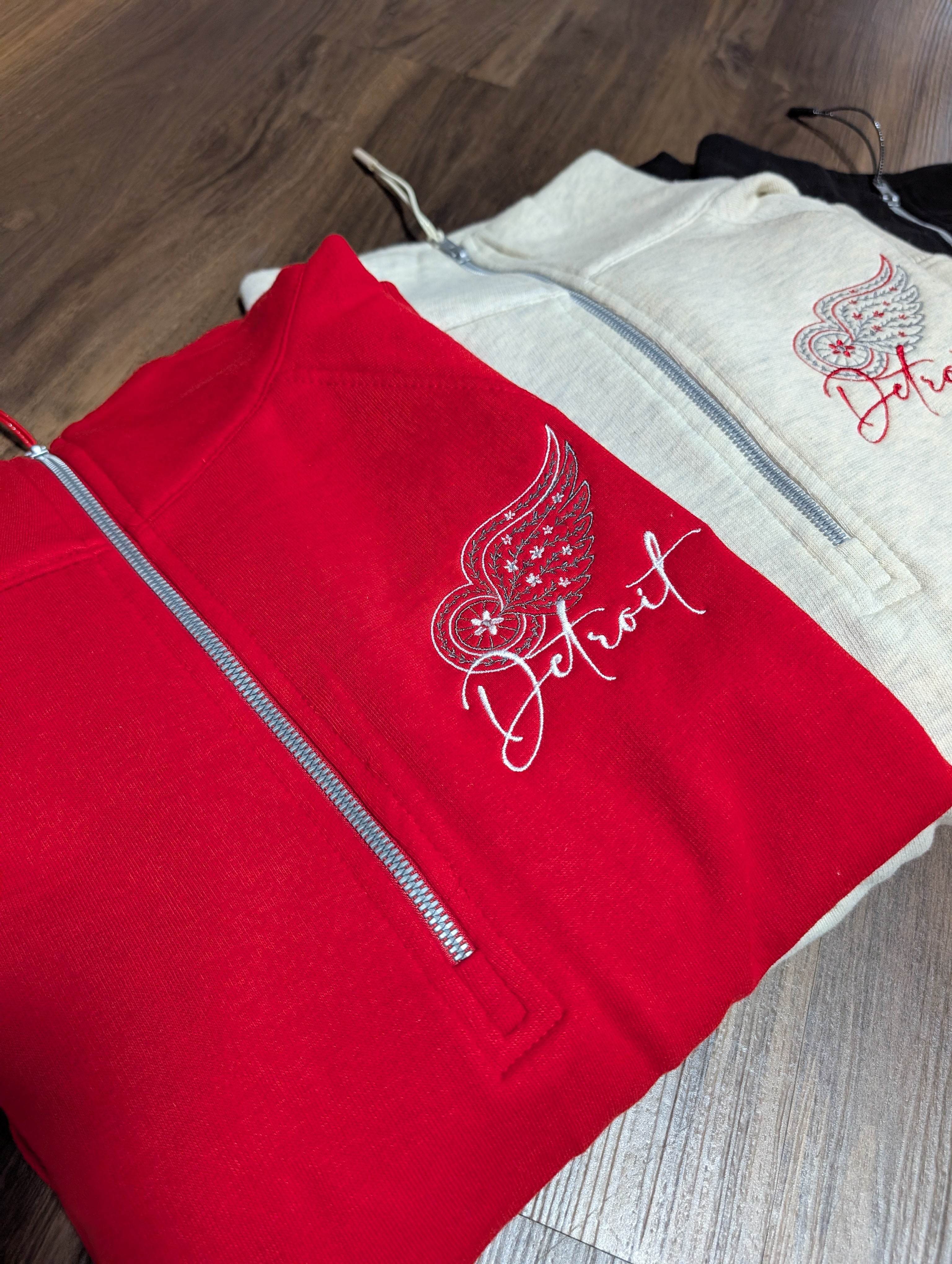 Floral Wings Ladies Boxy Half Zip Fleece