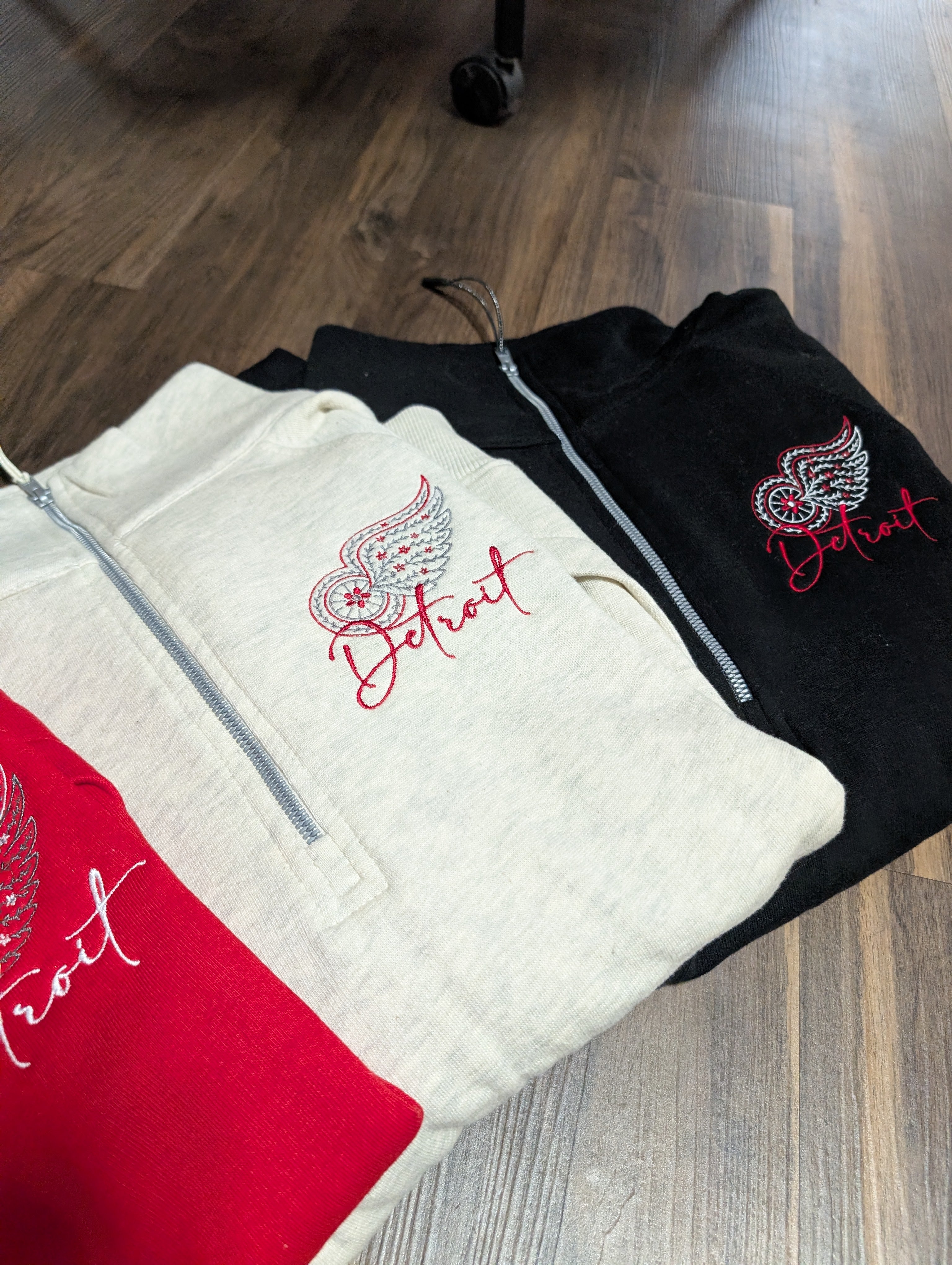 Floral Wings Ladies Boxy Half Zip Fleece