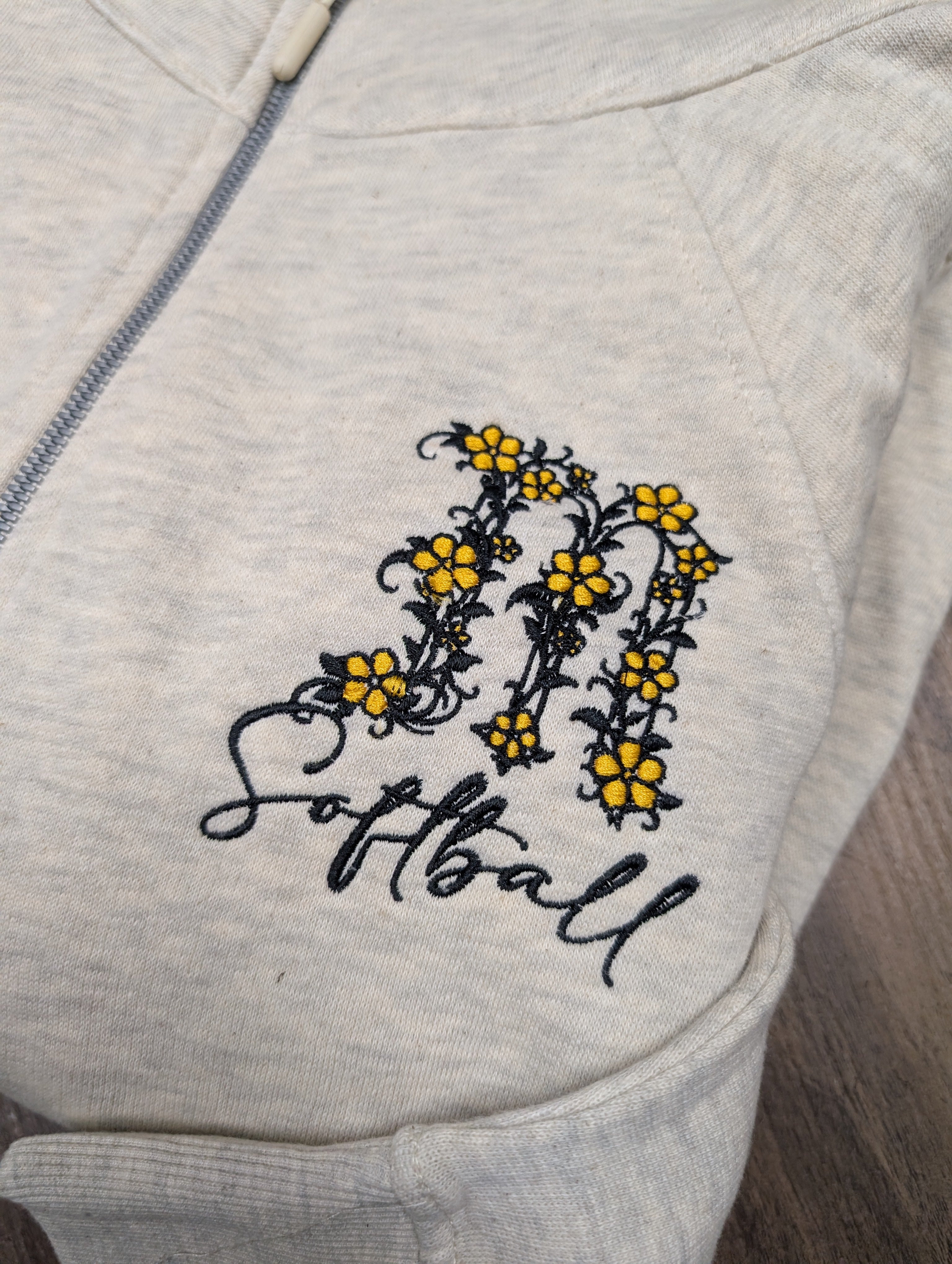 Mott Softball Floral Ladies Boxy Half Zip Fleece