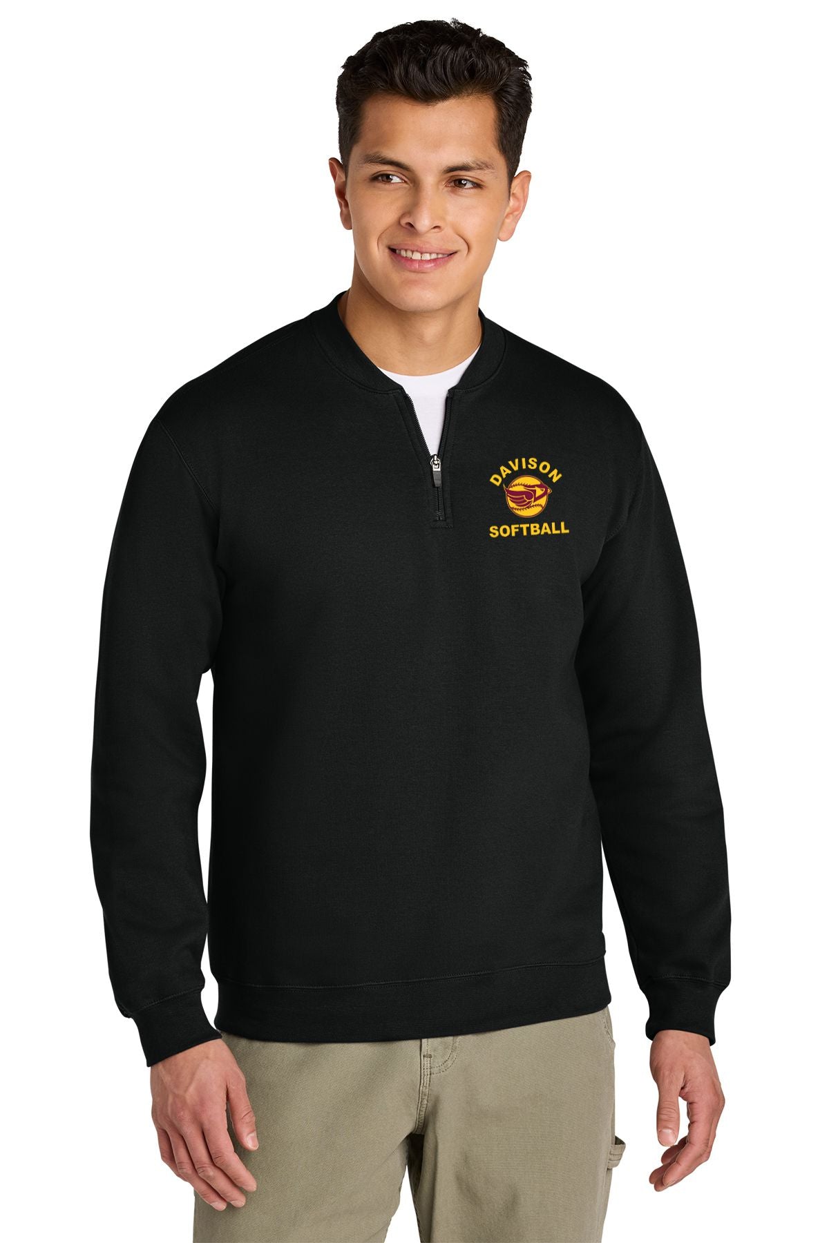 Davison Softball Softstyle Midweight Adult Fleece 1/4 Zip Sweatshirt