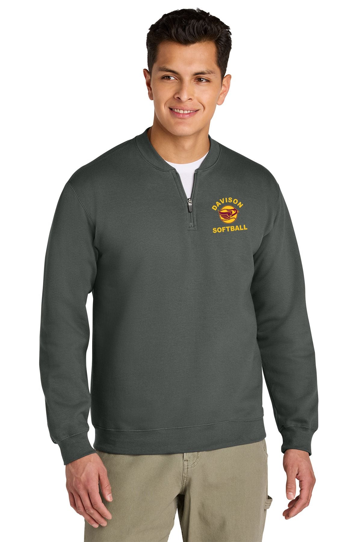 Davison Softball Softstyle Midweight Adult Fleece 1/4 Zip Sweatshirt