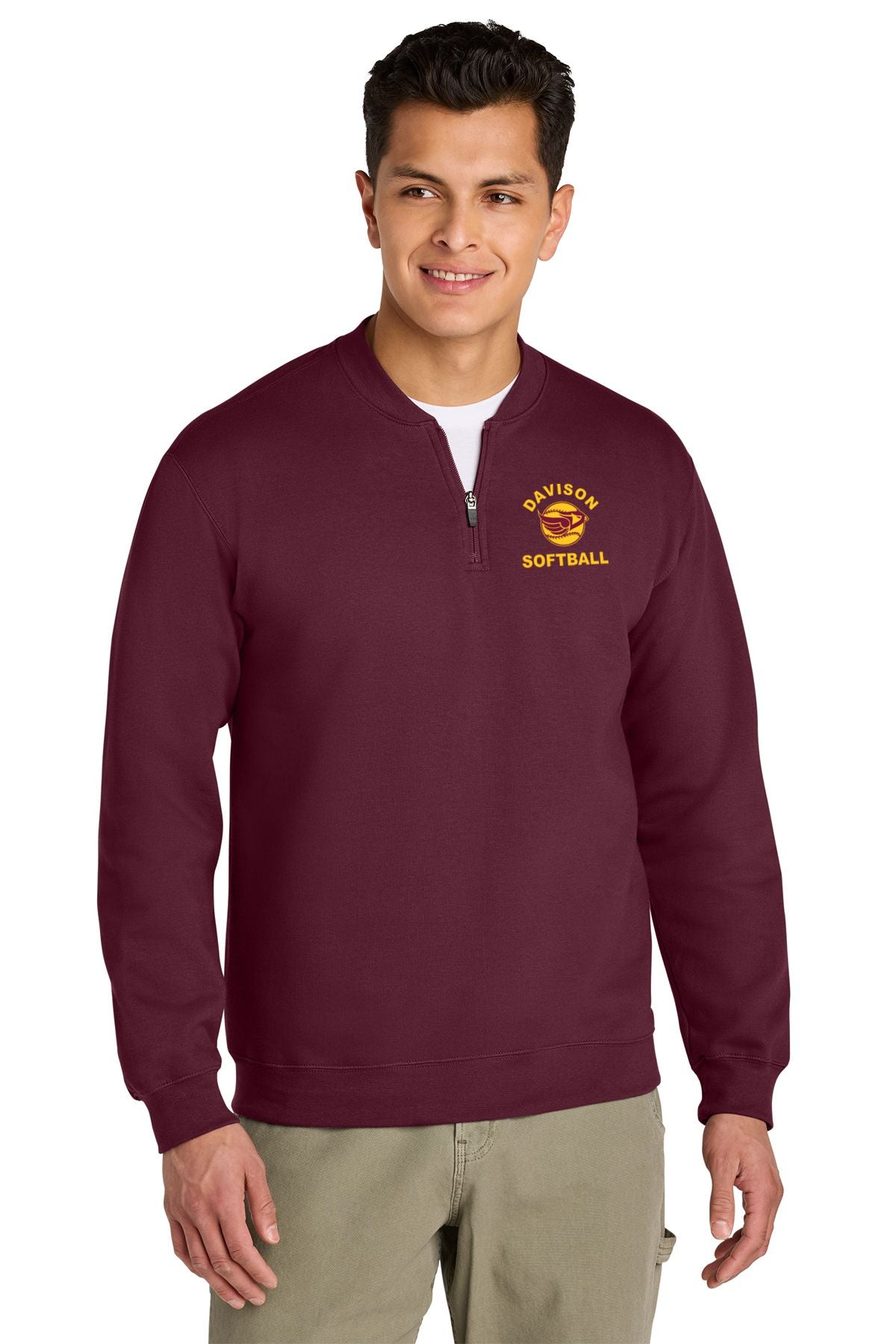 Davison Softball Softstyle Midweight Adult Fleece 1/4 Zip Sweatshirt