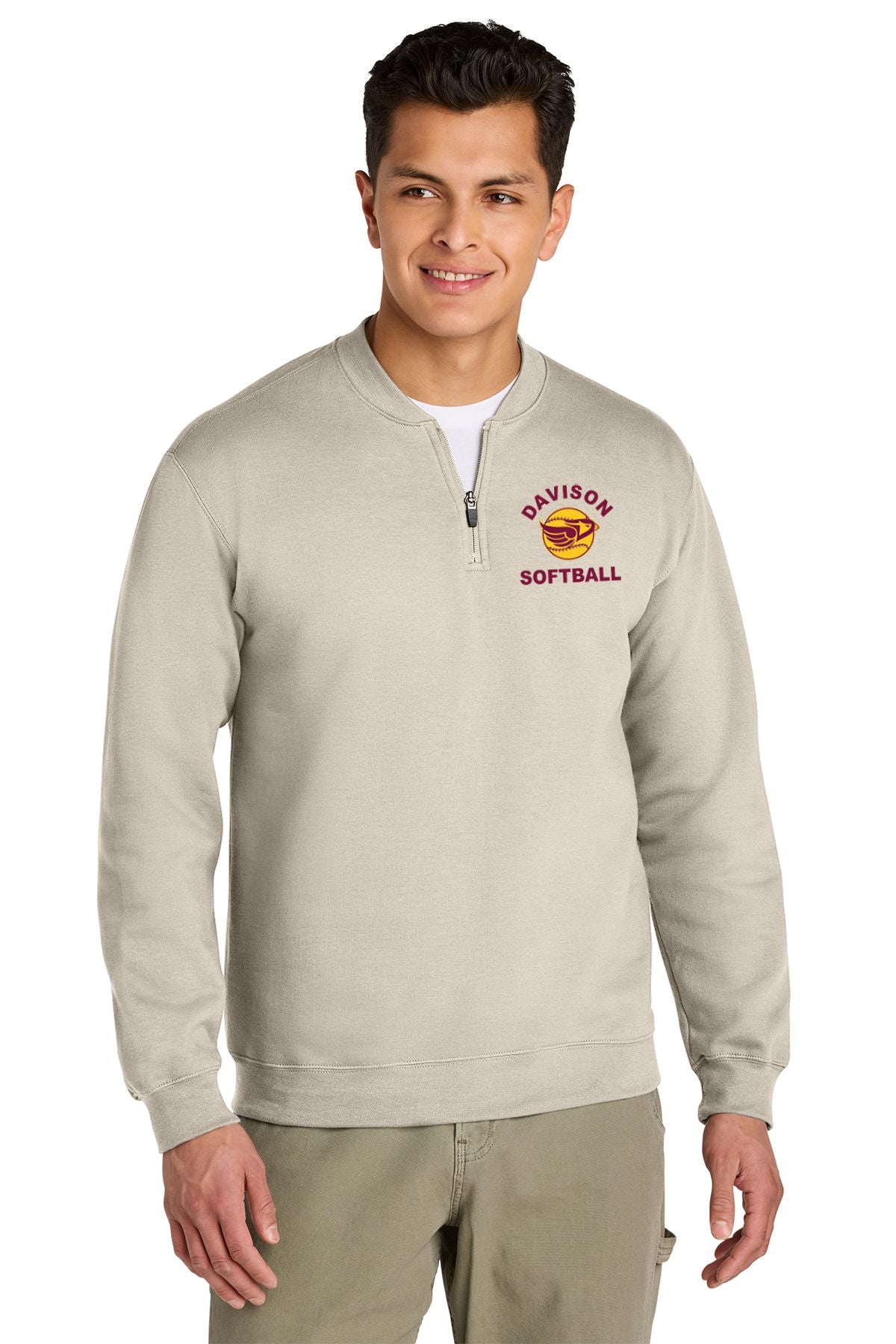 Davison Softball Softstyle Midweight Adult Fleece 1/4 Zip Sweatshirt