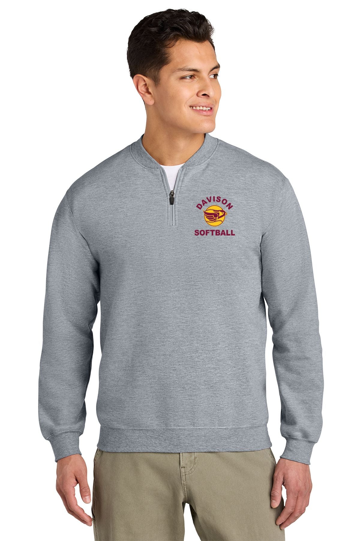Davison Softball Softstyle Midweight Adult Fleece 1/4 Zip Sweatshirt