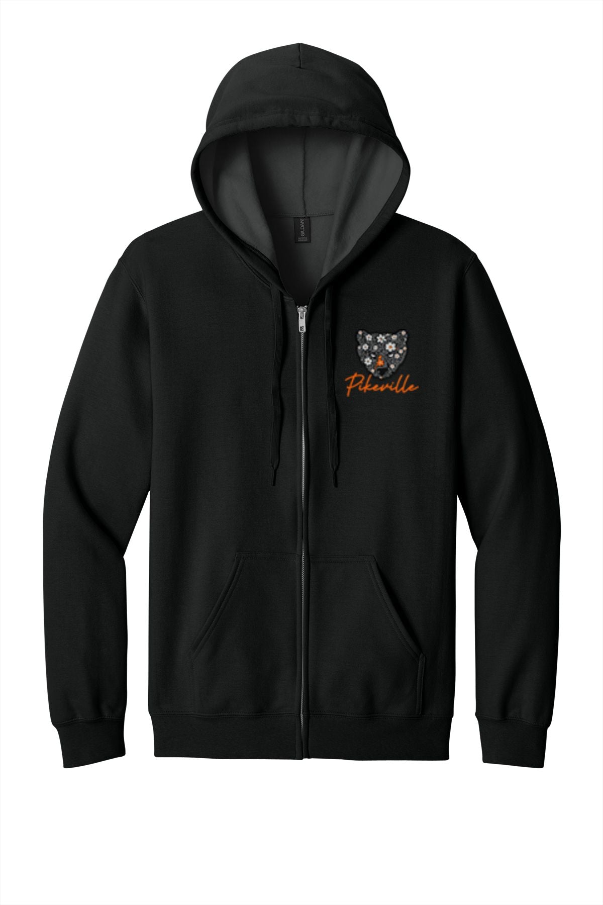 Pikeville Floral Embroidered Softstyle® Midweight Fleece Full-Zip Hooded Sweatshirt