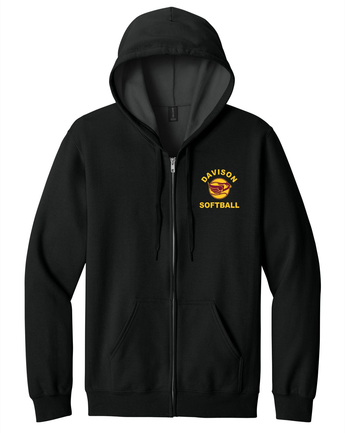 Davison Softball Softstyle® Midweight Fleece Full-Zip Hooded Sweatshirt