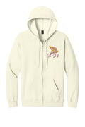 Siple Staff Floral Cardinal Embroidered Softstyle® Midweight Fleece Full-Zip Hooded Sweatshirt