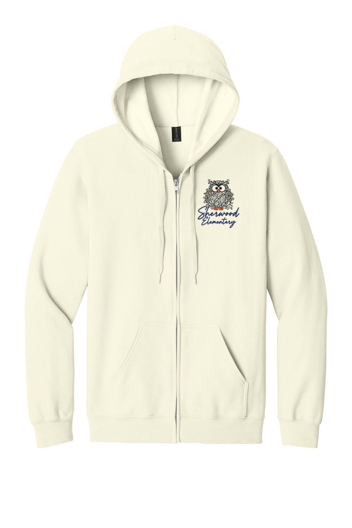 Sherwood Elementary Floral Embroidered Softstyle® Midweight Fleece Full-Zip Hooded Sweatshirt