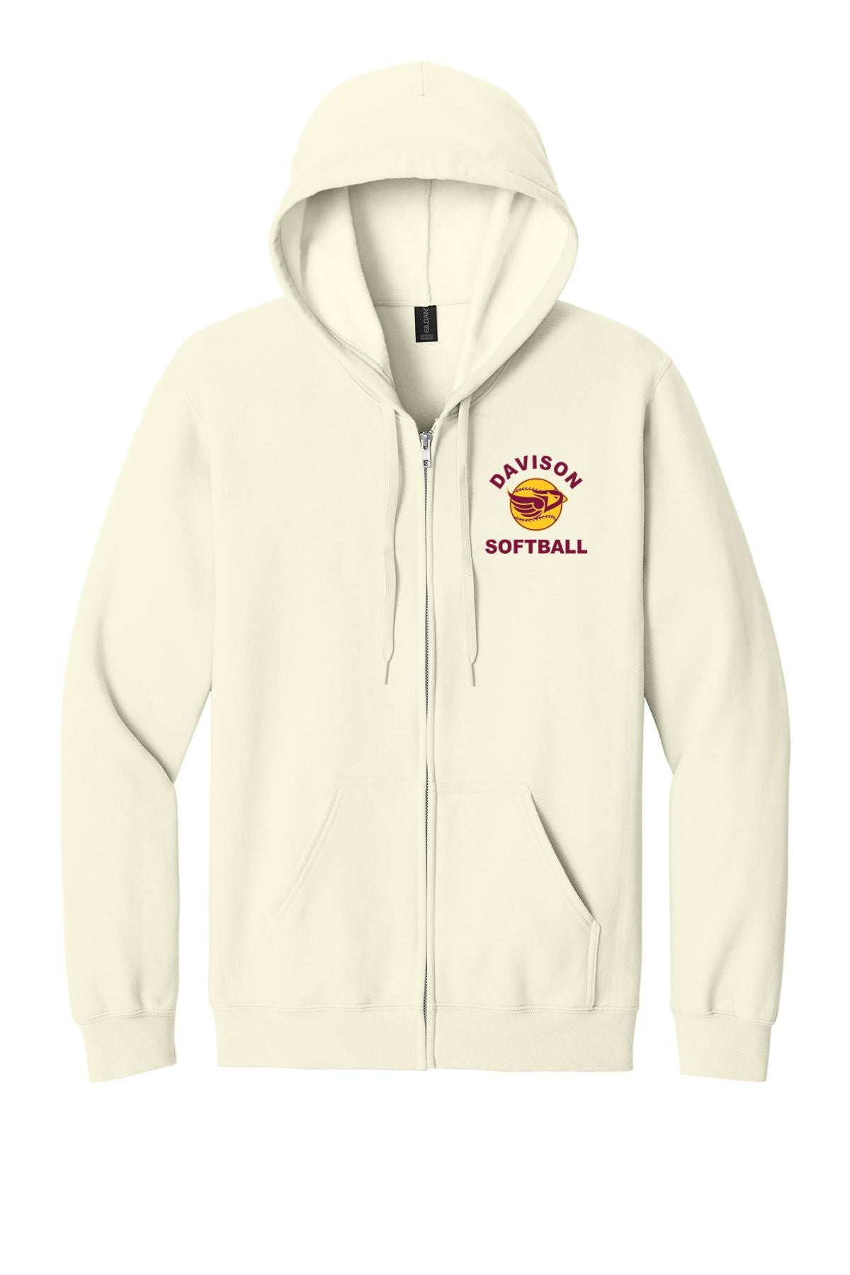 Davison Softball Softstyle® Midweight Fleece Full-Zip Hooded Sweatshirt